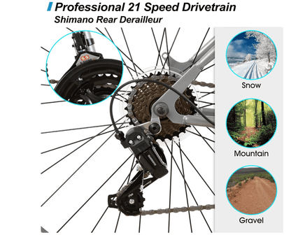 HILAND 26/27.5/29 Inch Adult Mountain Bike, 21 Speeds MTB for Mens Womens, High-Carbon Steel Frame, V Brake, Hardtail Mountain Bicycle for Adults