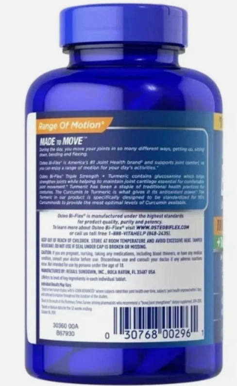 Osteo Bi-Flex Joint Health Triple Strength + Turmeric 220 Ct UK