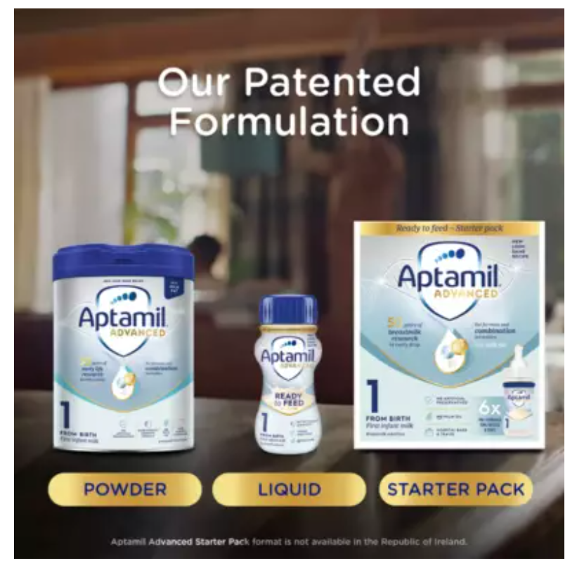 Aptamil Advanced 1 First Baby Milk Formula Powder From Birth 800g x 3