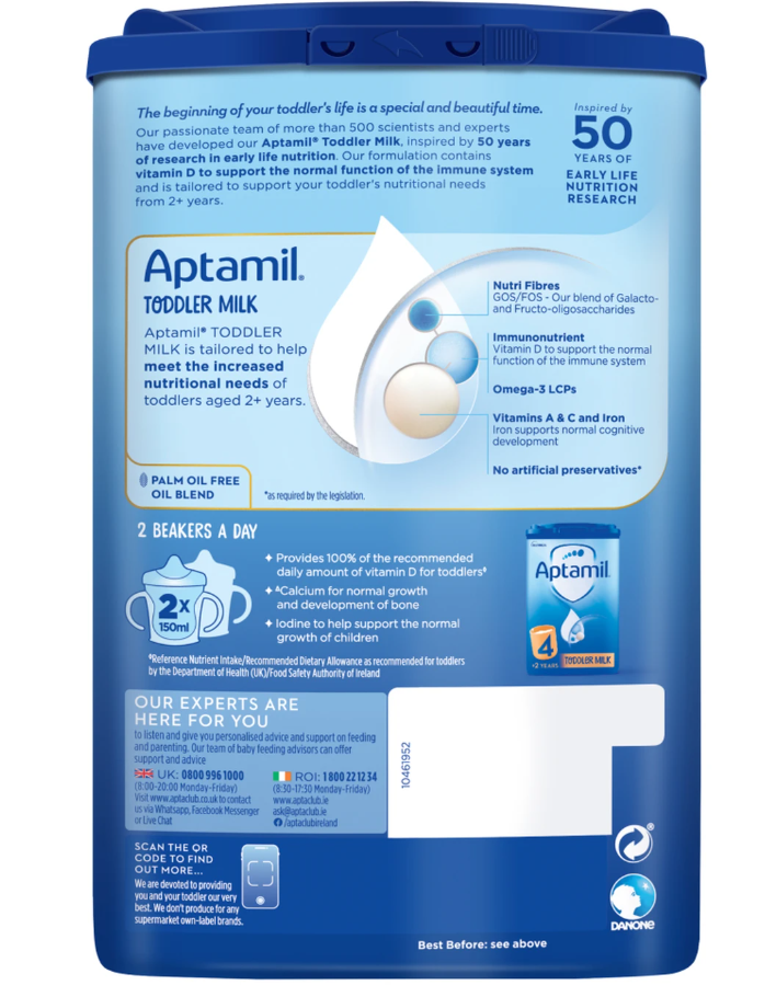 Aptamil 4 Toddler Milk 2+ Years 800g x3