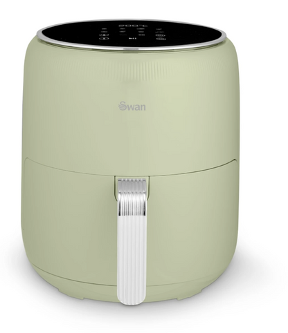 Swan Retro Digital Air Fryer with Swan Cyclone Technology - Green, 4.5L, 1500W, 8 Pre Set Cooking Options, SD10513GRN