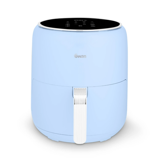 Swan Retro Digital Air Fryer with Swan Cyclone Technology - Blue, 4.5L, 1500W, 8 Pre Set Cooking Options, SD10513BLU