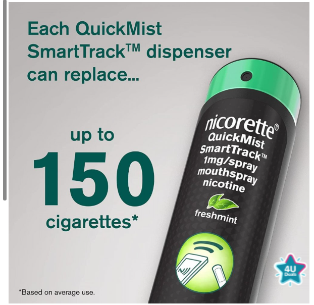 Nicorette QuickMist SmartTrack 1mg Freshmint Mouthspray - 150 Sprays