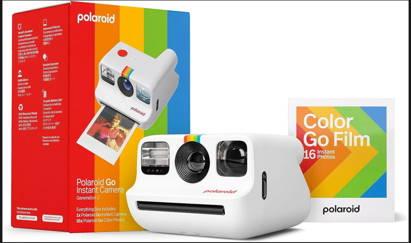 Polaroid Go Instant Camera Generation 2 Everything Box – White Instant Camera + 16 Films