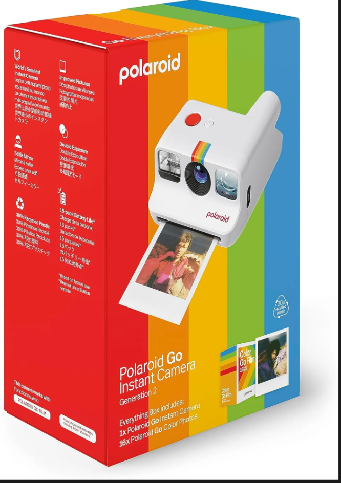 Polaroid Go Instant Camera Generation 2 Everything Box – White Instant Camera + 16 Films