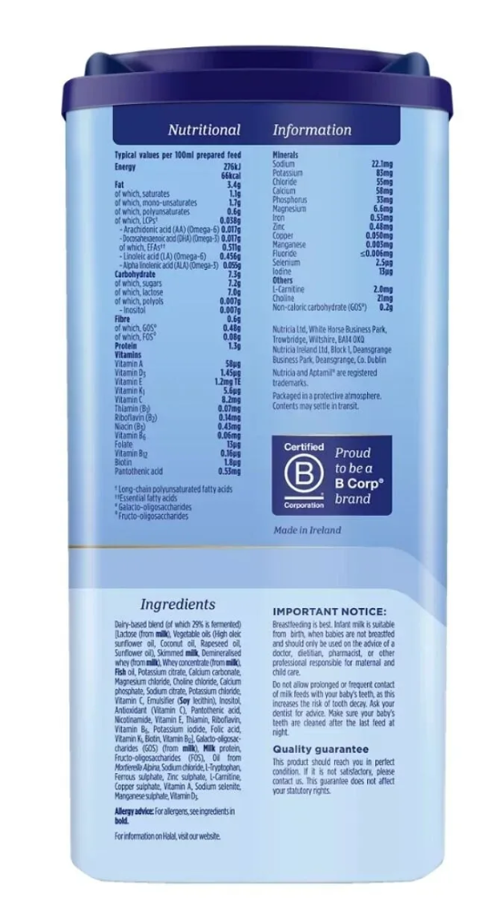 Aptamil 1 First Infant Milk Formula from Birth 800g x 3