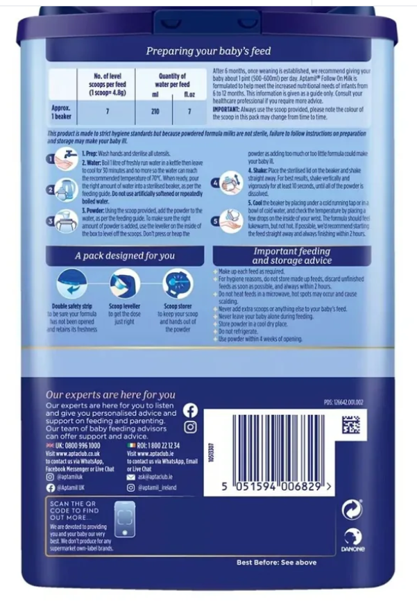 Aptamil 2 Follow On Milk Formula 6-12 months 800g x 3