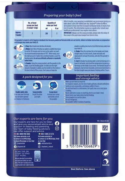 Aptamil 2 Follow On Milk Formula 6-12 months 800g x 3