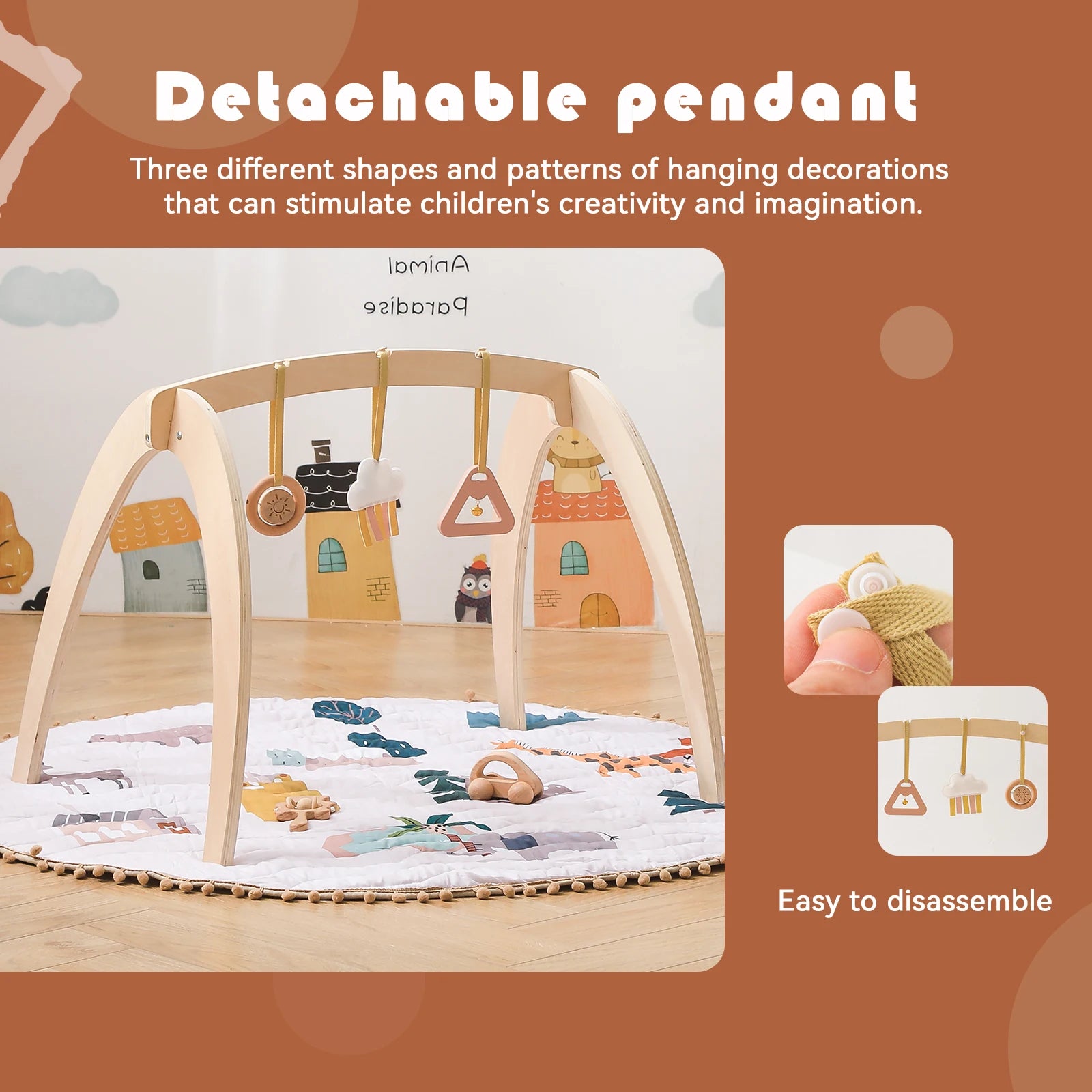 Wooden Baby Play Gym - HYPERMALL
