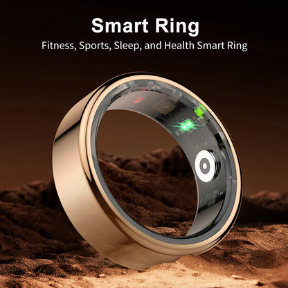 R02 Smart Ring Sensor Men Women Stainless Steel Heart Rate Monitor Blood Oxygen Fashion Exercise Records Step Finger Rings