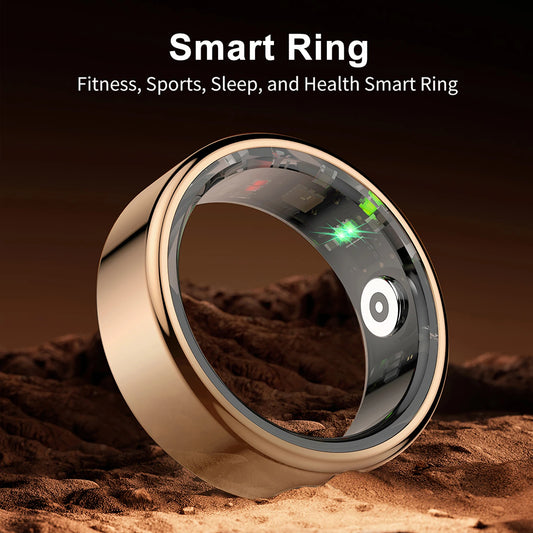 R02 Smart Ring Sensor Men Women Stainless Steel Heart Rate Monitor Blood Oxygen Fashion Exercise Records Step Finger Rings