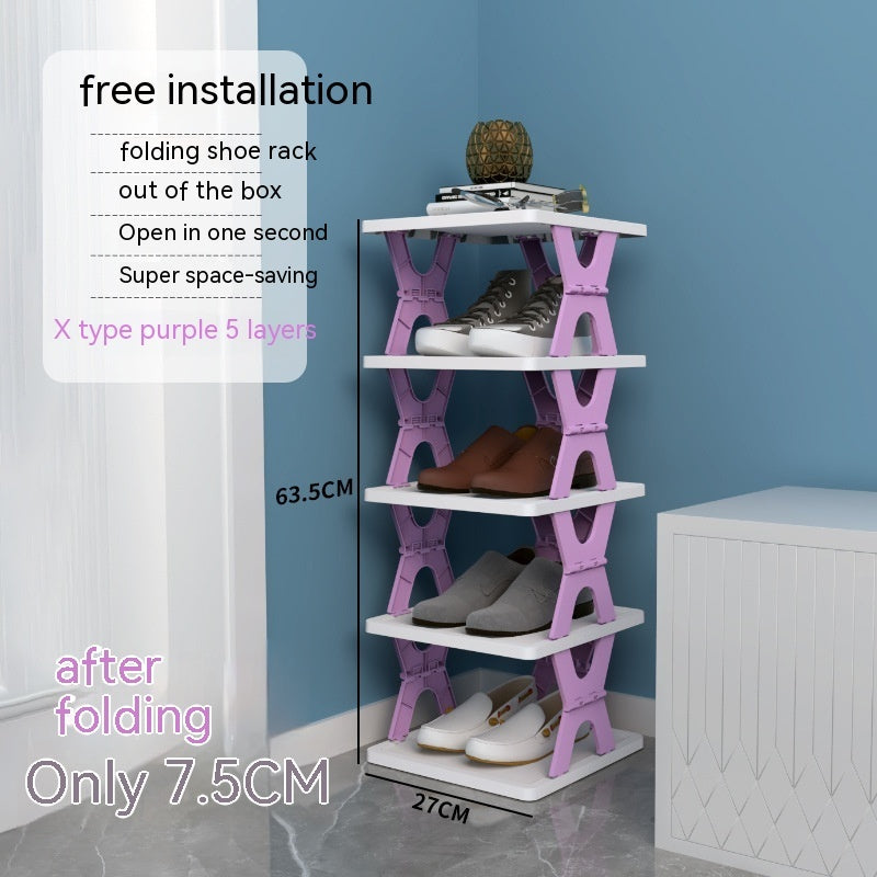 Plastic Installation-free Shoe Rack Storage Shoe Rack Folding Shoe Cabinet - HYPERMALL