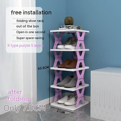 Plastic Installation-free Shoe Rack Storage Shoe Rack Folding Shoe Cabinet - HYPERMALL