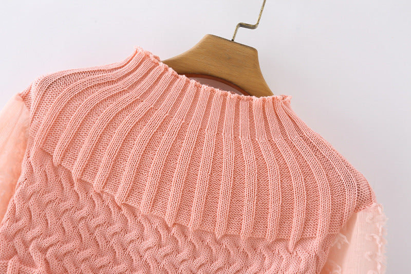 Half High Neck Ball Ball Chiffon Sleeve