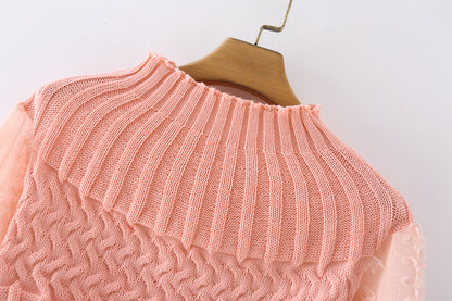 Half High Neck Ball Ball Chiffon Sleeve