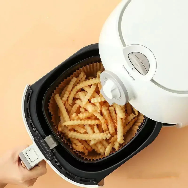 50pcs Air Fryer Grease Absorbent  For Household Baking Pans With Thickened Silicone Paper Pads