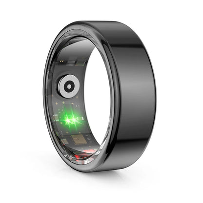 R02 Smart Ring Sensor Men Women Stainless Steel Heart Rate Monitor Blood Oxygen Fashion Exercise Records Step Finger Rings