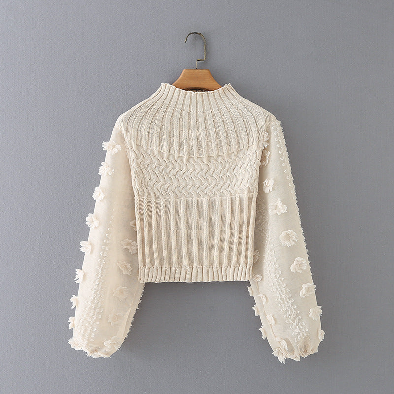 Half High Neck Ball Ball Chiffon Sleeve