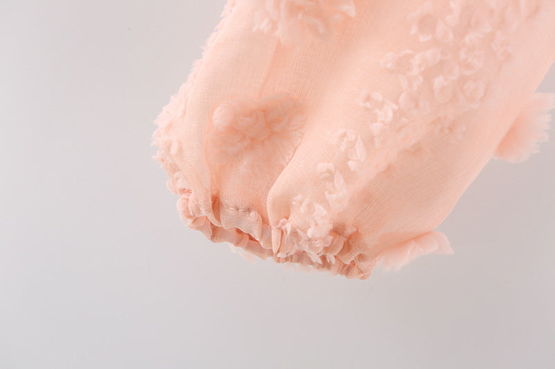 Half High Neck Ball Ball Chiffon Sleeve