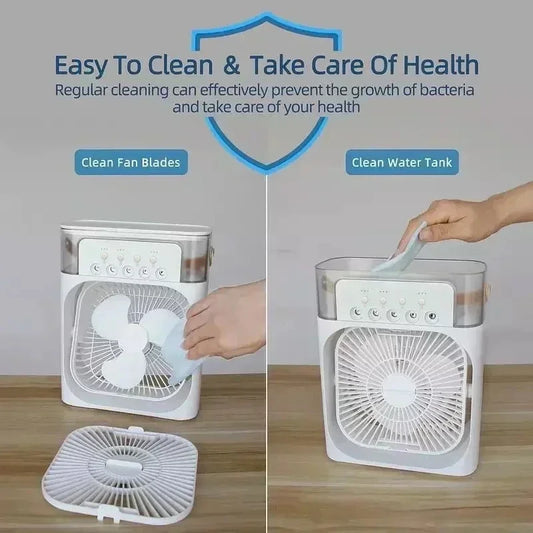 Hot 3 In 1 Fan AIr Conditioner Household Small Air Cooler LED Night Light Portable Humidifier Air Adjustment Fan Office Home Fan