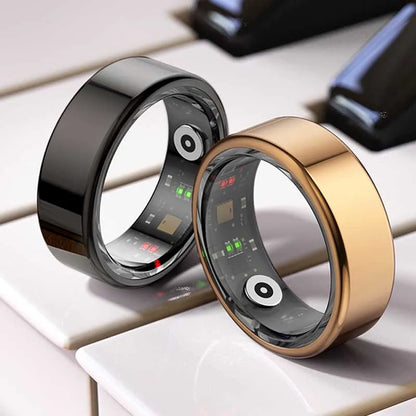 R02 Smart Ring Sensor Men Women Stainless Steel Heart Rate Monitor Blood Oxygen Fashion Exercise Records Step Finger Rings