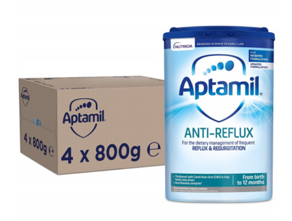 Aptamil Anti-Reflux Baby Milk Powder Formula, from Birth, 800g (Pack of 4)