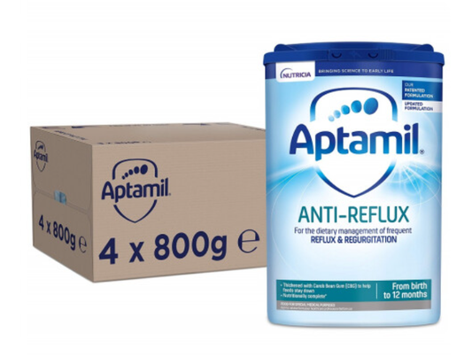 Aptamil Anti-Reflux Baby Milk Powder Formula, from Birth, 800g (Pack of 4)