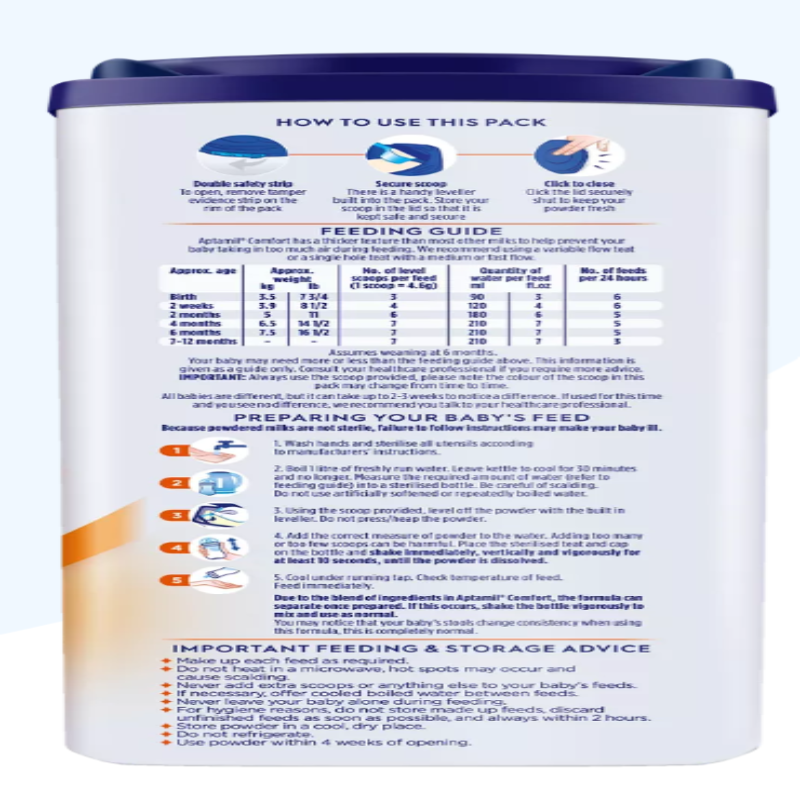 Aptamil Comfort Formula 0–12 Months – 800g - HYPERMALL